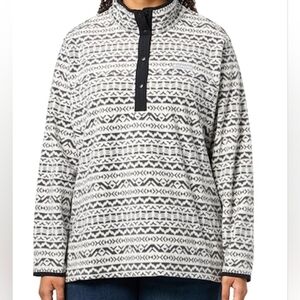 Columbia Quarter Snap Fleece Pullover Black And White Winter Mix Size L
